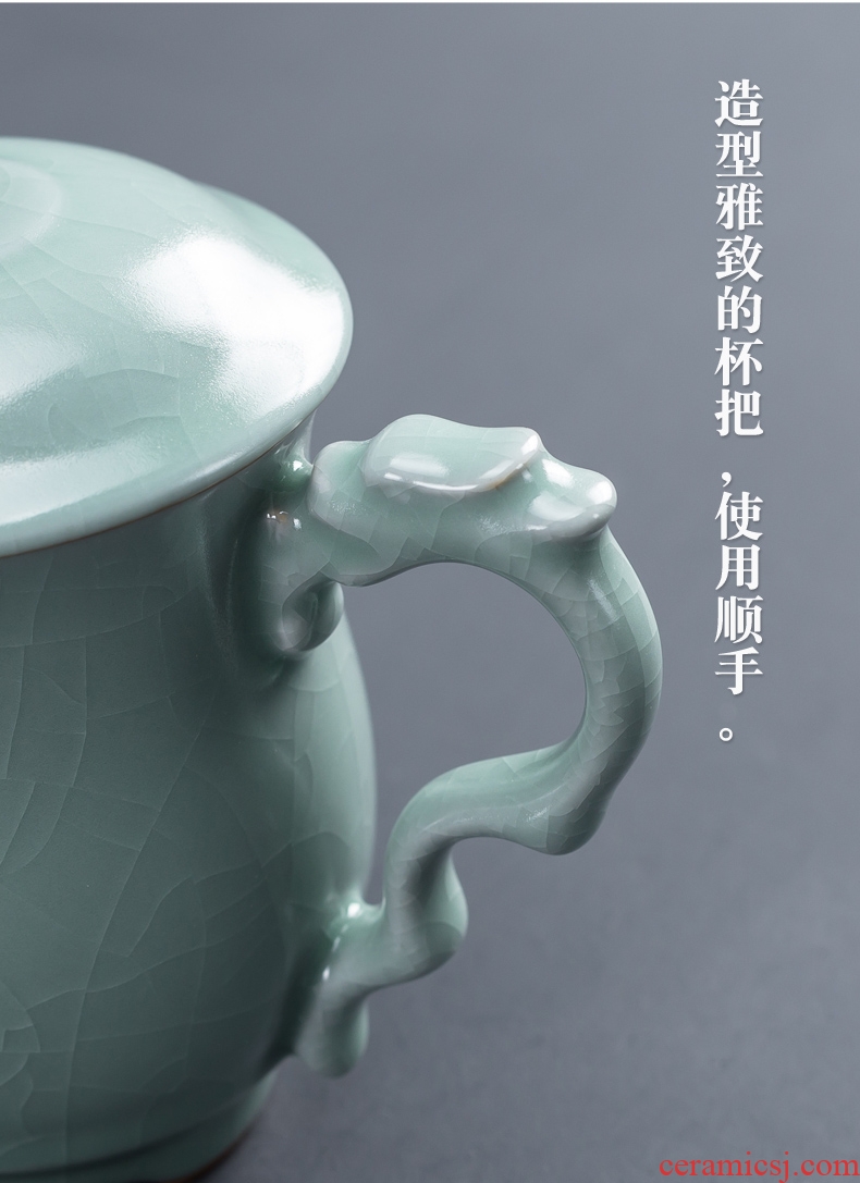 Office cup dragon cup with cover to mark your kiln ceramic cups creative large capacity home office glass cup