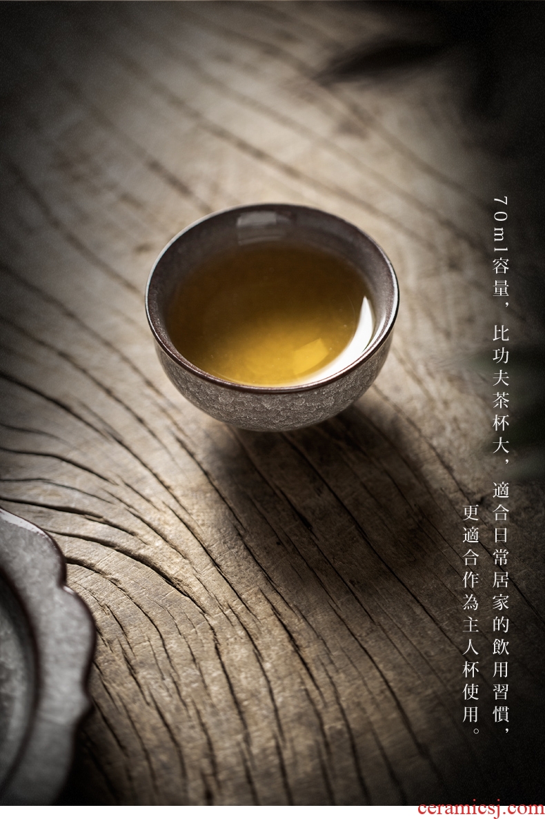 The elder brother of The longquan celadon up iron ice crack cup tire checking ceramic kung fu master cup single cup tea sample tea cup