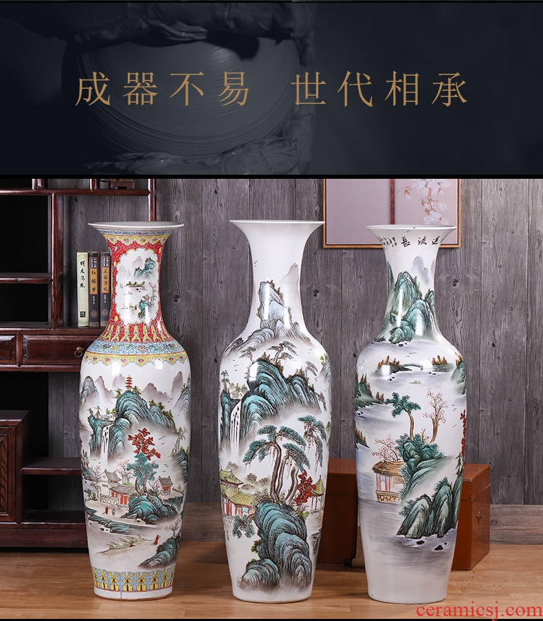 Jingdezhen I and contracted ceramic vases, flower arrangement sitting room place pottery aquarium ceramic cylinder landing large planter - 594311202567