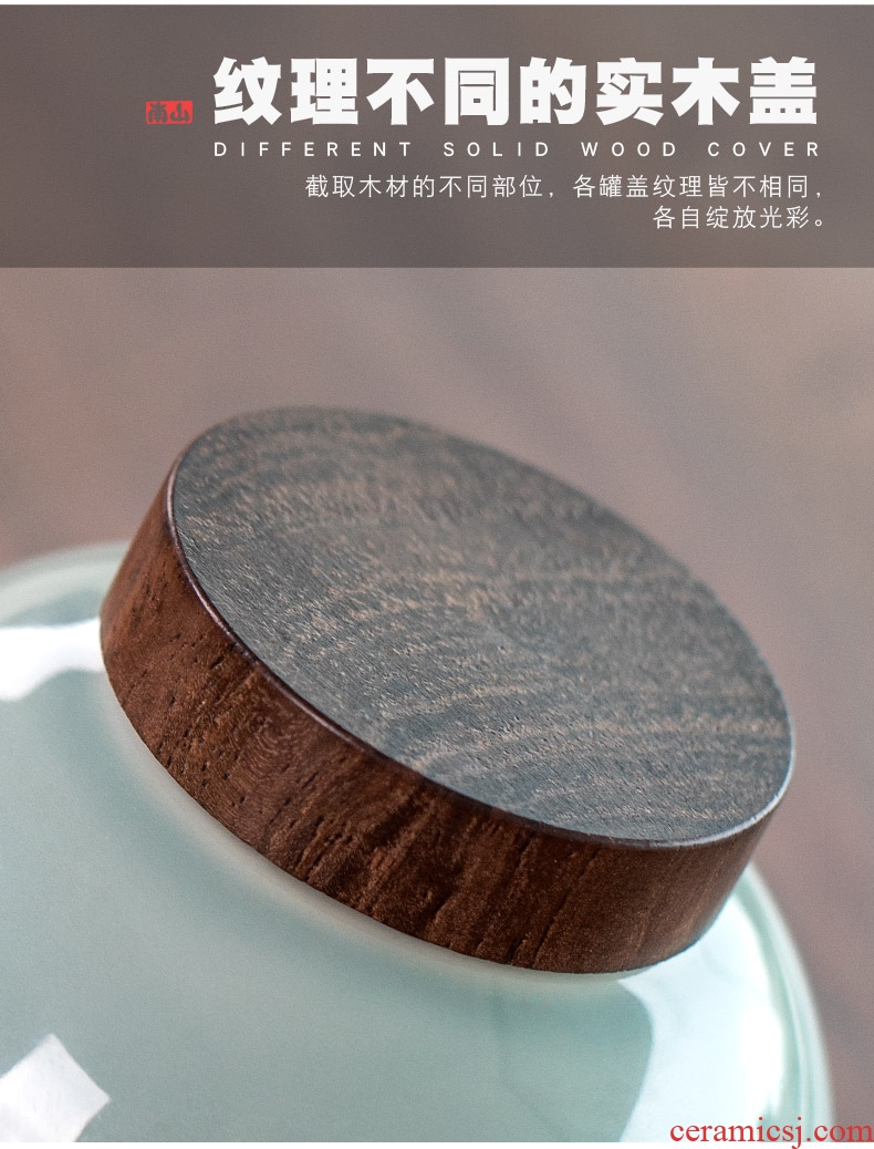 Mr Nan shan first castle peak caddy fixings solid wood cover seal kung fu tea spare parts ceramic household