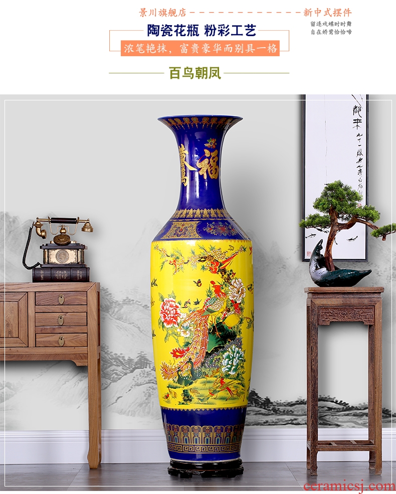 Contracted and modern new Chinese pottery vase home furnishing articles hotel club house sitting room porch flower arrangement - 528819322101