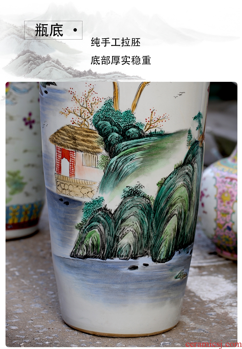 Restoring ancient ways of large vases, jingdezhen ceramic checking household soft adornment sitting room hotel big TangHua furnishing articles - 586573239126