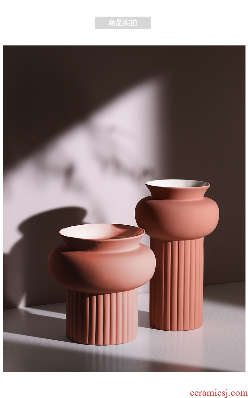 Designer vase furnishing articles insert ceramic vase example room light soft adornment of the sitting room of large vase decoration key-2 luxury - 594905123939