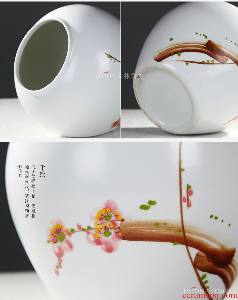 Jingdezhen new Chinese modern ceramic three - piece sitting room of large vases, flower arranging dried flower adornment place adorn article