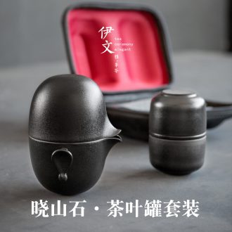 Evan ceramic kung fu tea sets travel crack cup portable caddy outdoor contracted a pot of four cups