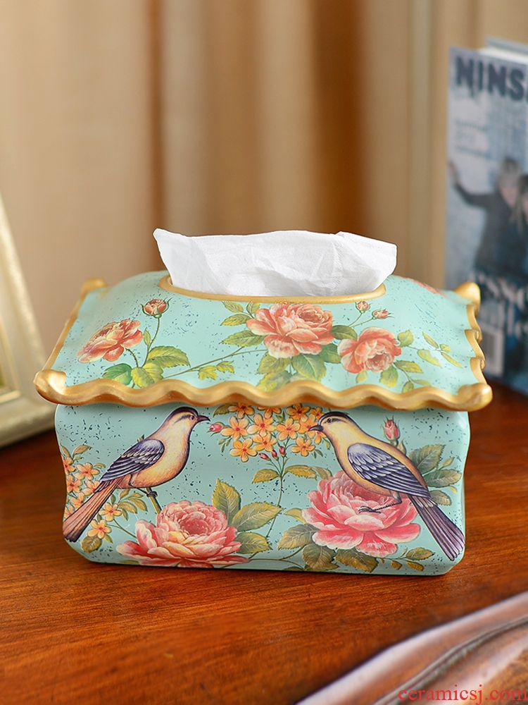 Murphy, American country retro tissue boxes sitting room adornment is placed European ceramic creative napkin paper carton