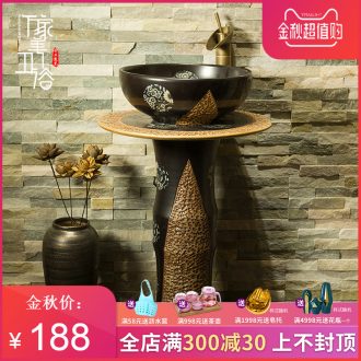 M beautiful balcony toilet ceramic basin on the one-piece jump knife stone yellow lavatory basin that wash a face to wash your hands