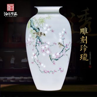 Jingdezhen ceramics hand - made thin foetus flower vase porch sitting room of Chinese style household decorative gift furnishing articles