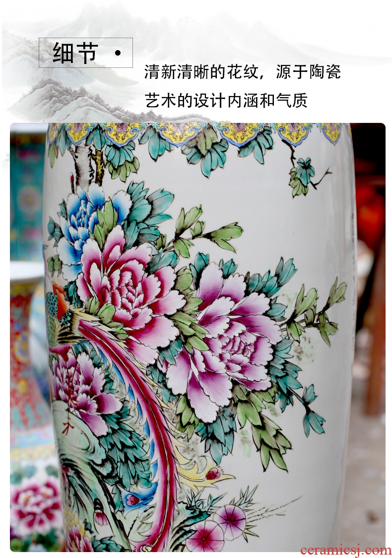 Jingdezhen ceramic vase of large sitting room porch villa Chinese zen dry flower, flower POTS to restore ancient ways furnishing articles - 586319364316