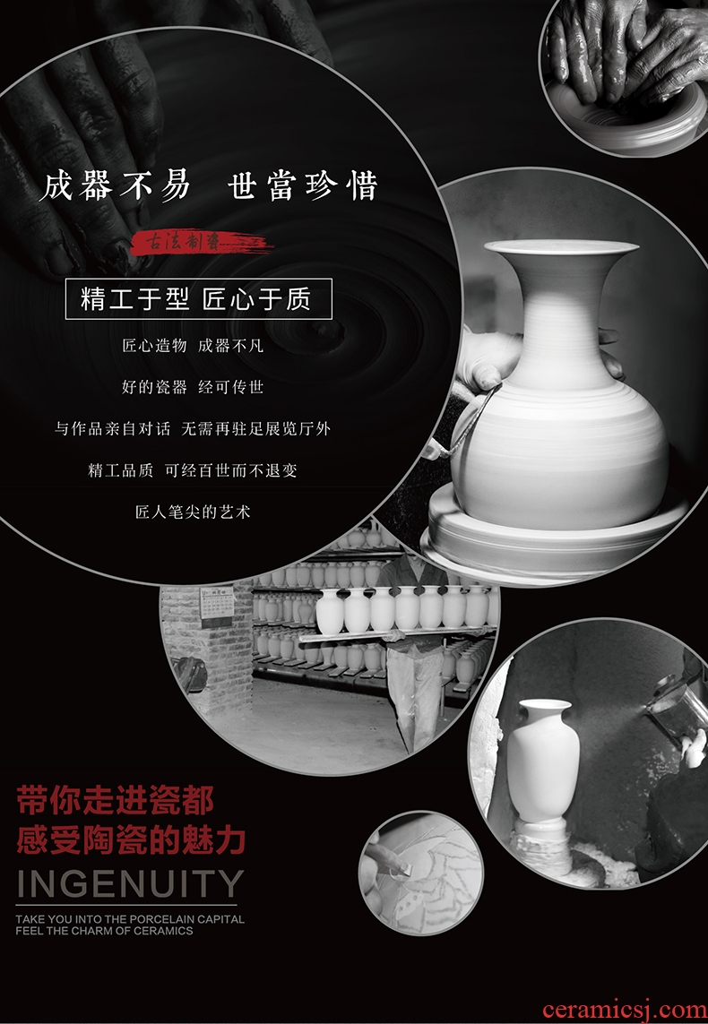 Jingdezhen ceramics hand - made bright future of large vases, sitting room adornment is placed hotel opening gifts - 599676994614