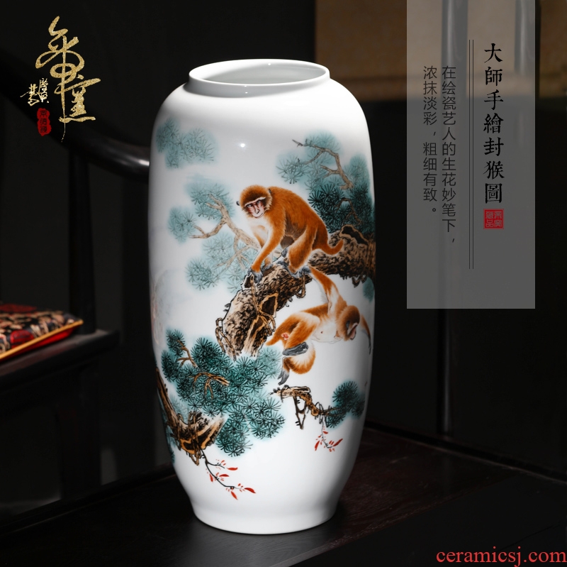 Master of jingdezhen ceramics hand-painted pastel seal hou figure vase sitting room porch decoration crafts are TV ark