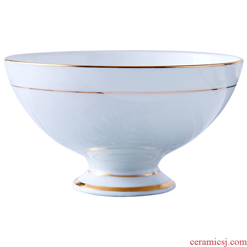 Jingdezhen up phnom penh Chinese tall rice bowls ipads porcelain household ceramic creative porringer ruyi bowl bowl rainbow such use