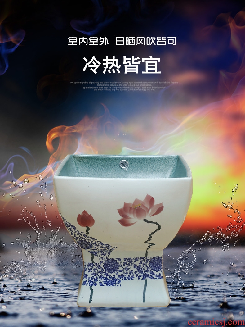 New Chinese style household ceramics restoring ancient ways one square mop mop pool pool pool slot balcony large mop basin to wash cloth