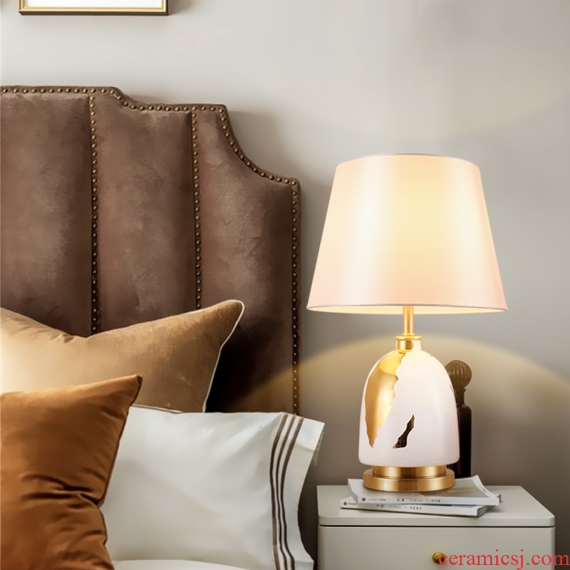 American desk lamp ceramic romantic wedding room home European Nordic ins contracted and I sweet bedroom berth lamp