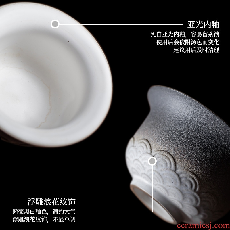 The hall And spray tureen Japanese bowl tea exchanger with the ceramics cup single kung fu tea set contracted three bowls