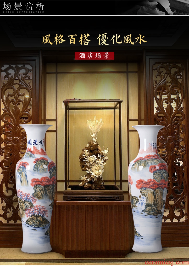 Jingdezhen ceramics of large vases, new Chinese style villa living room hotel office furnishing articles home decoration