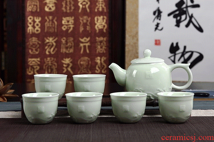 Contracted household of Chinese style kung fu tea cup tea set a set of ceramic tea set with the teapot