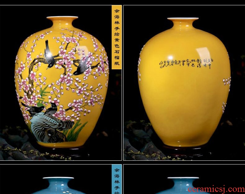 Continuous grain of jingdezhen ceramic hand - made vases of new Chinese style household living room TV cabinet decoration flower arrangement