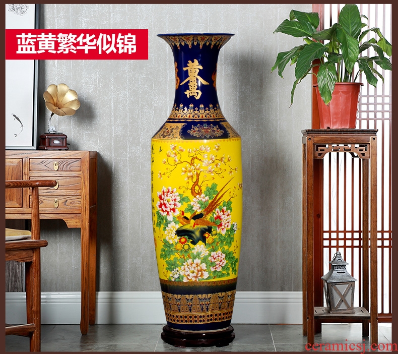 Chinese vase floral inserted dried flower implement hotel villa large landing, the sitting room porch household ceramics restoring ancient ways furnishing articles - 584994406542