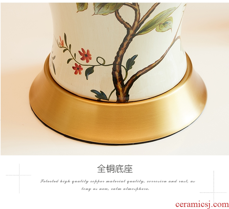 American desk lamp lamp of bedroom the head of a bed the sitting room is between the example of Europe type restoring ancient ways of new Chinese style garden villa whole copper ceramic lamp