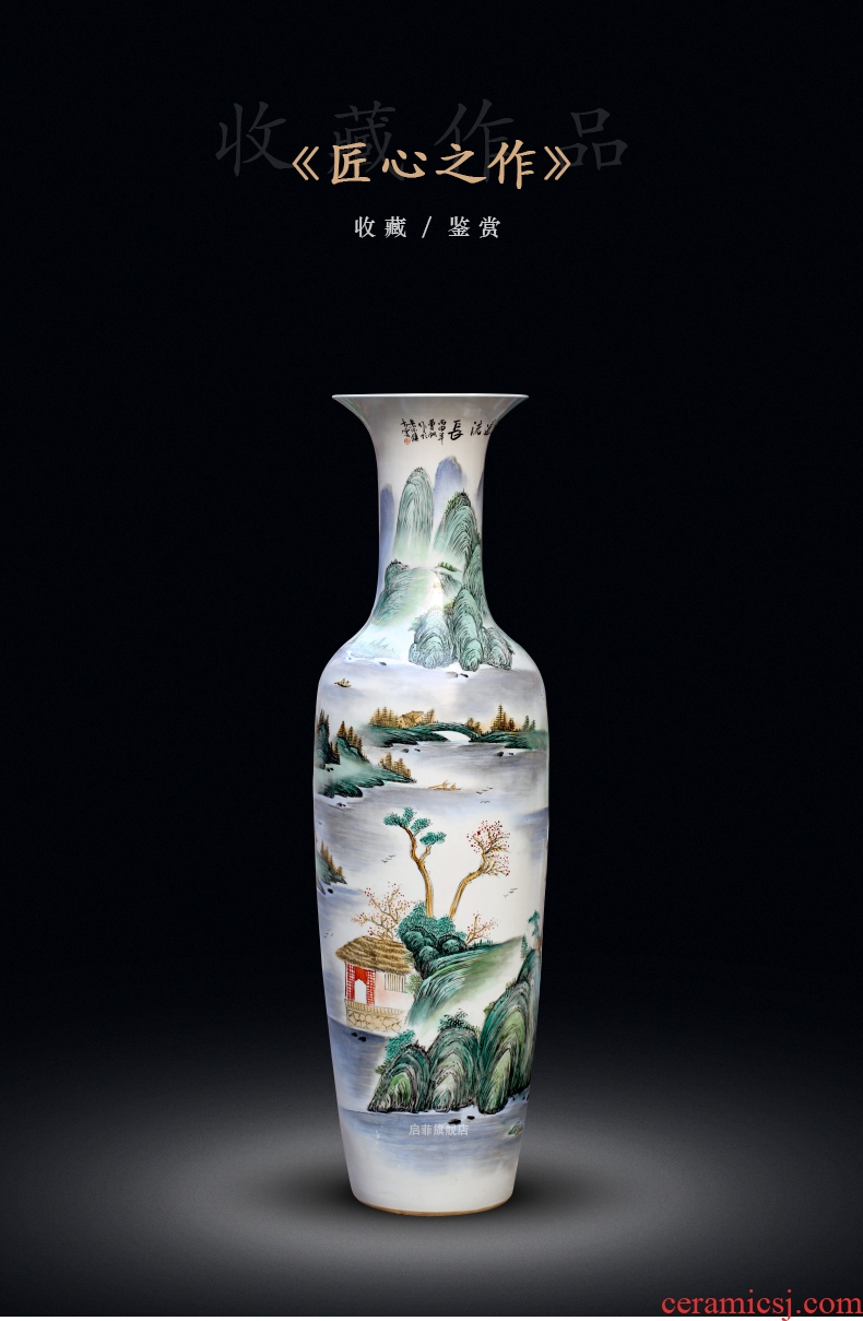 Restoring ancient ways of large vases, jingdezhen ceramic checking household soft adornment sitting room hotel big TangHua furnishing articles - 586573239126