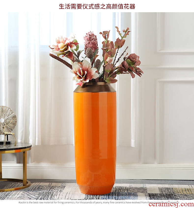 European ceramic vase of large sitting room large I and contracted dry flower, flower POTS villa decorations furnishing articles - 600910639615