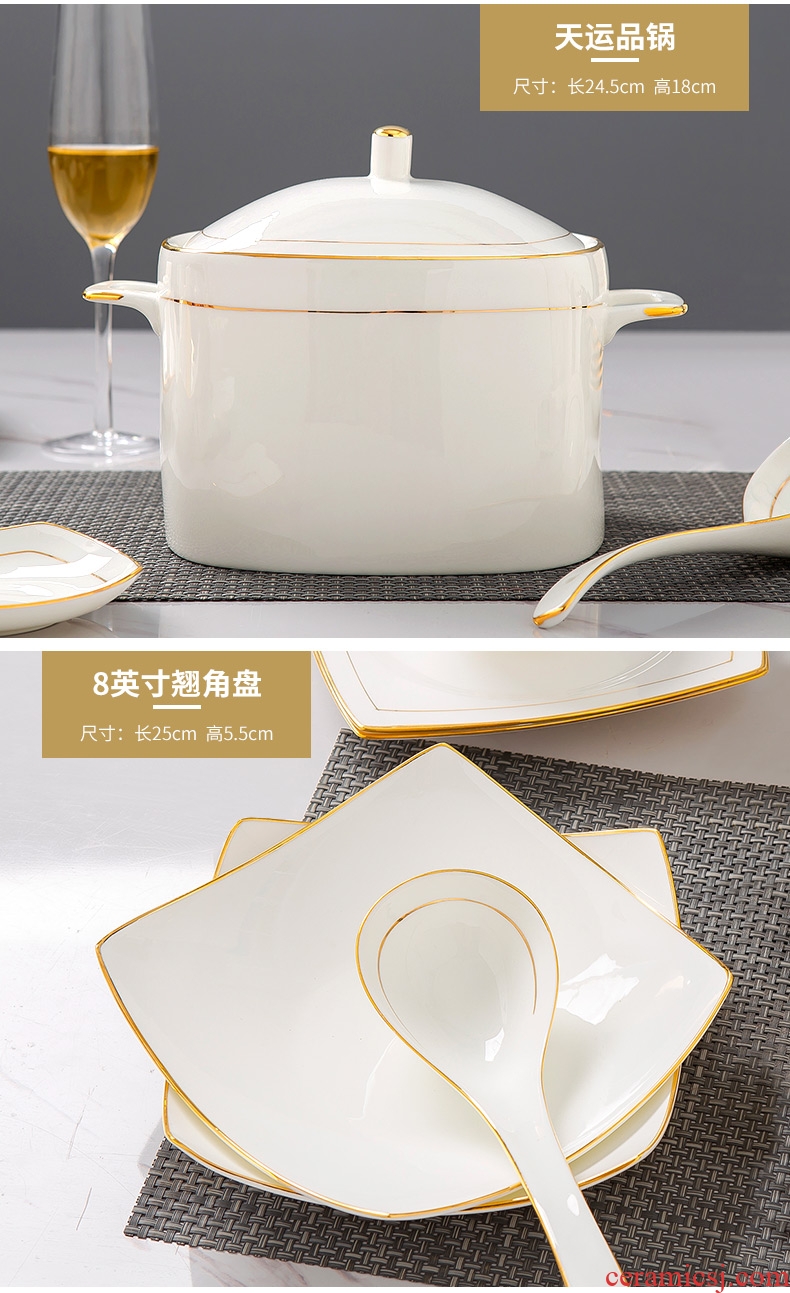 Jingdezhen dishes suit household up phnom penh ipads porcelain of Jingdezhen ceramic tableware creative contracted Europe type bowl dish