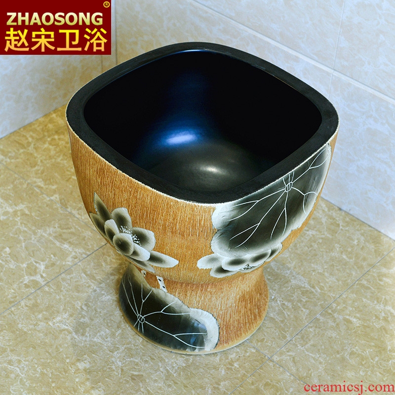 Wash the mop pool of song dynasty ceramic floor balcony to toilet basin mop pool kitchen sink mop pool trumpet