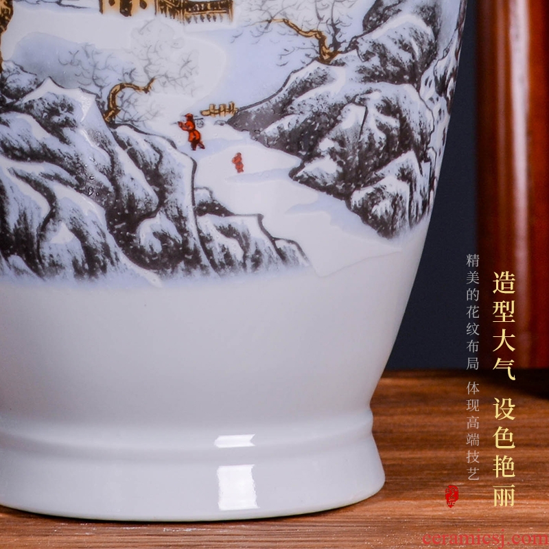 Jingdezhen ceramics new Chinese contemporary household living room TV cabinet table porch decoration vase furnishing articles
