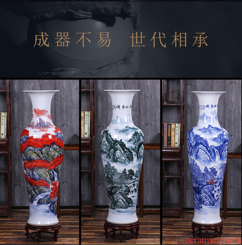 Jingdezhen ceramic vase of large sitting room dry flower decoration flower arranging furnishing articles of Chinese style restoring ancient ways pottery porcelain pot - 590065377714