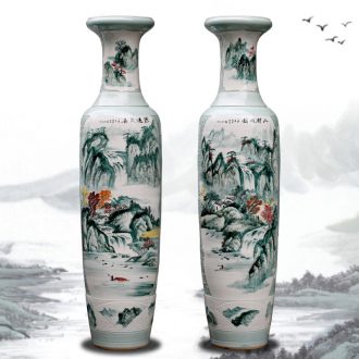 Jingdezhen ceramics vase of large sitting room porch hand-painted pastel large crafts are opened