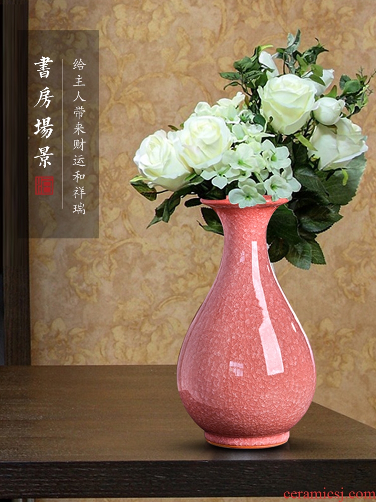 Jingdezhen ceramics flower vase creative archaize sitting room adornment new Chinese style household TV ark furnishing articles