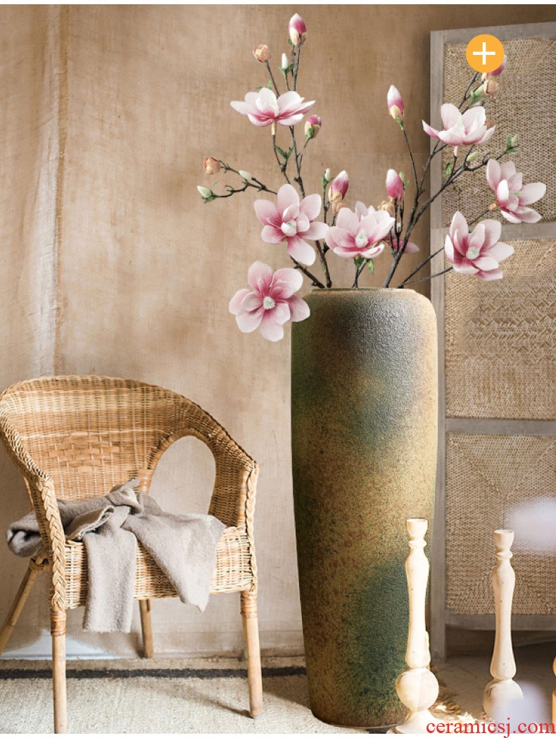 Jingdezhen blue and white lotus flower peony 1.2 meters 1.4 meters 1.6 meters hand - made ceramic floor open big vase and furnishing articles - 588488996128