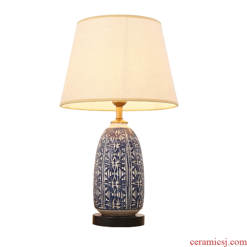 American modern ceramic lamp bedroom berth lamp decoration to the hotel the sitting room of Europe type restoring ancient ways of new Chinese style lamps and lanterns of home stay facility