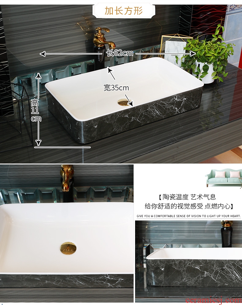 The stage basin sink ceramic home for wash face basin bathroom sink northern art rectangular basin