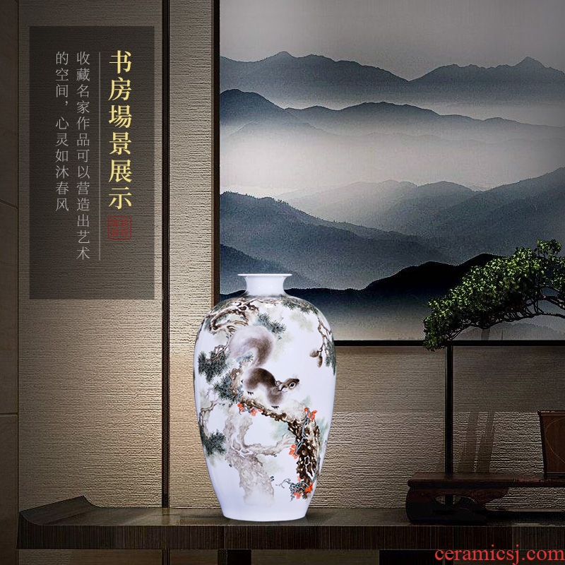 Jingdezhen ceramics hand - made pastel pines vases, new Chinese style home sitting room, bedroom adornment home furnishing articles