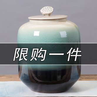 Jingdezhen ceramic barrel rice bucket 50 jins home 20 jins storage bins with cover seal insect-resistant moistureproof ricer box