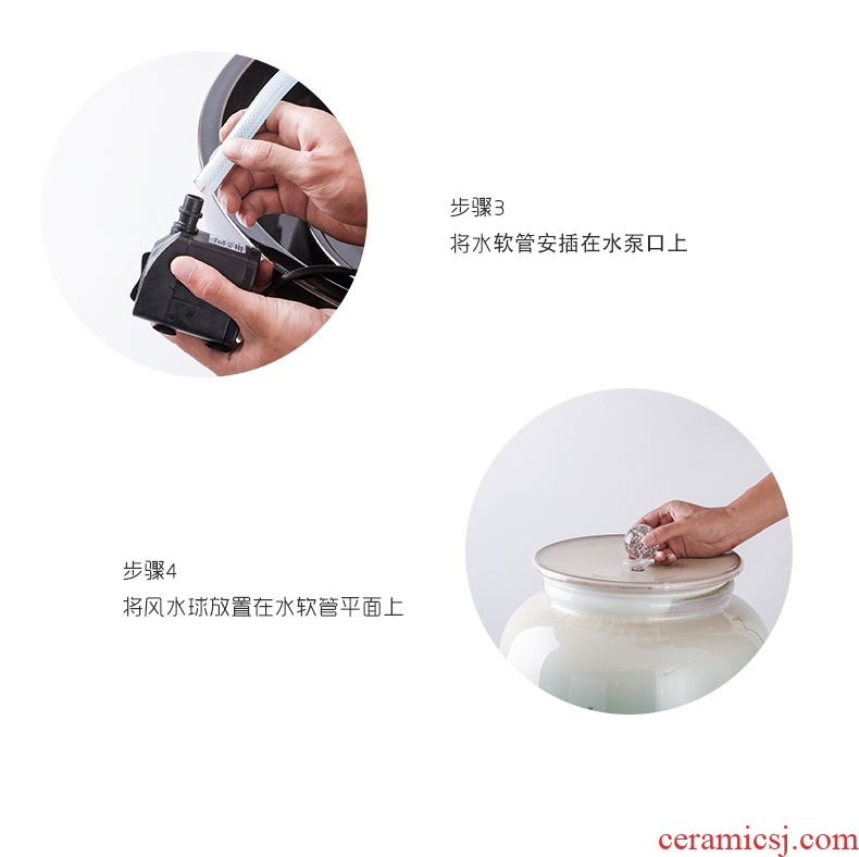 Be ceramic sitting room lucky water fountains and feng shui wheel of furnishing articles floor decoration indoor humidifier creative opening ceremony