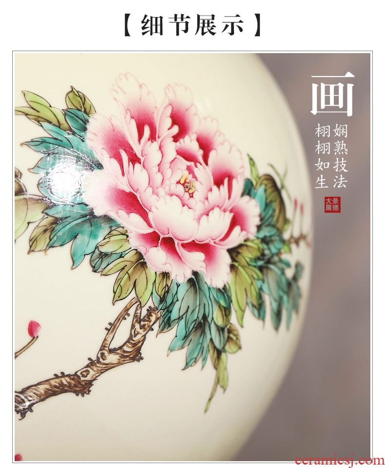 New Chinese style restoring ancient ways of jingdezhen ceramic POTS do old ceramic flower implement sitting room put dried flowers of large coarse pottery vase furnishing articles - 592347701303