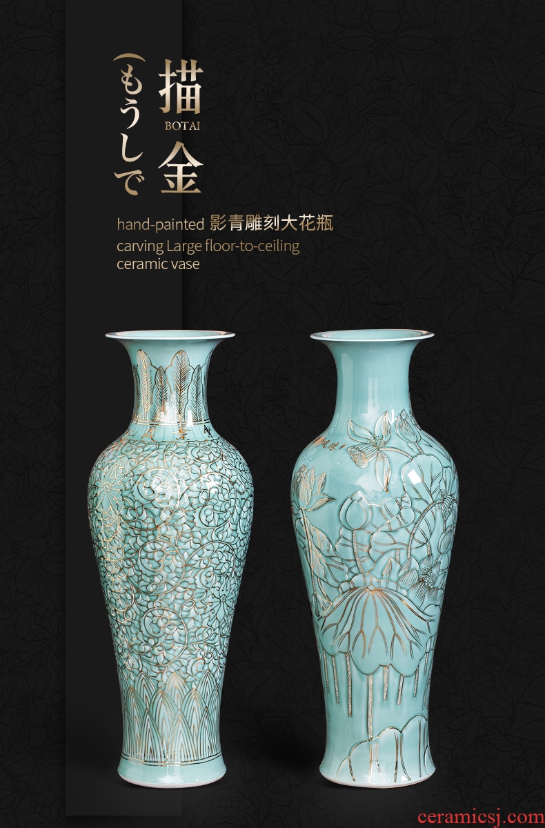 Porcelain of jingdezhen ceramics vase large sitting room place flower arranging restoring ancient ways is rich ancient frame of Chinese style household decorations - 599483948282