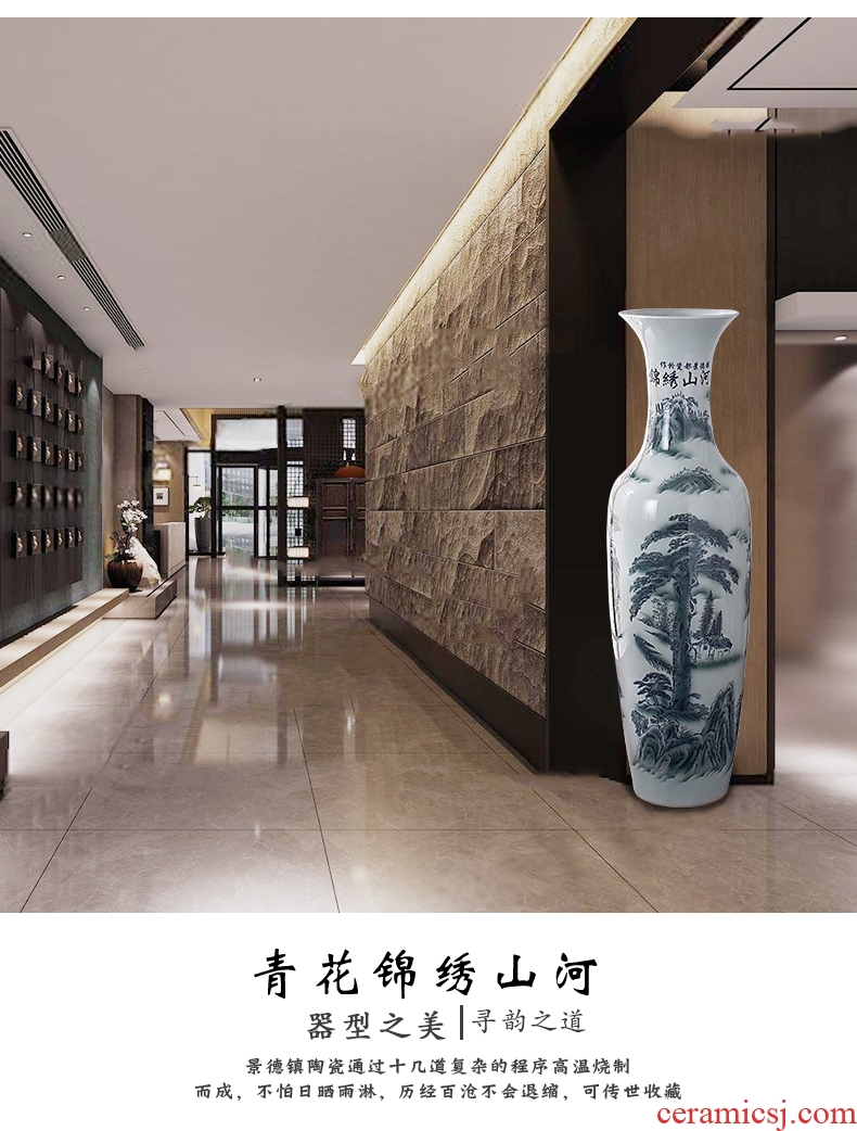 New Chinese style restoring ancient ways ceramic household vase creative living room decoration flower arranging containers dry flower is placed big desktop - 595481935034