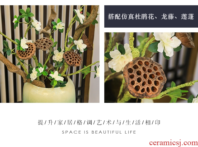 Jingdezhen ceramic restoring ancient ways do old ground insert large vase sitting room decoration to the hotel porch flower implement home furnishing articles - 585047088261
