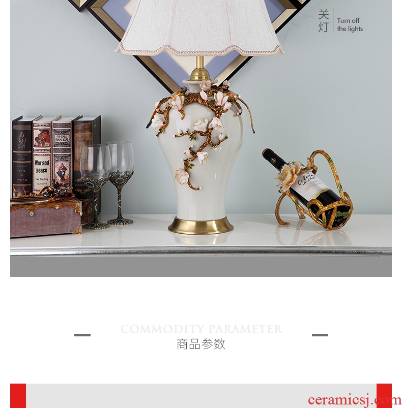 All copper ceramic desk lamp colored enamel type luxurious sitting room high-end villa study lighting lamps and lanterns of bedroom the head of a bed