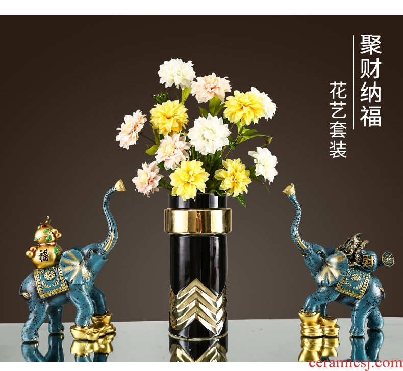 European ceramic vase simulation flower arranging furnishing articles American home sitting room porch soft is TV ark, the table decoration decoration