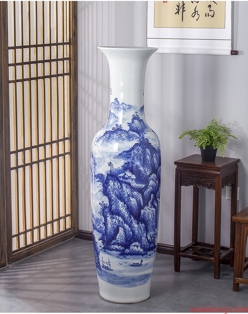 New Chinese style blue flower arranging art ceramic vases, I and contracted example that the sitting room porch decoration flower implement furnishing articles - 600950254549