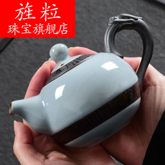 Continuous grain ceramic kung fu tea kettle creative household elder brother up your up cracked teapot tea