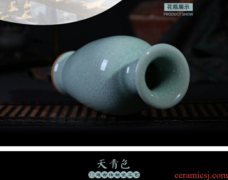 Continuous grain of jingdezhen ceramic vases, small and pure and fresh decoration lucky bamboo vases, flower arrangement sitting room furnishing articles