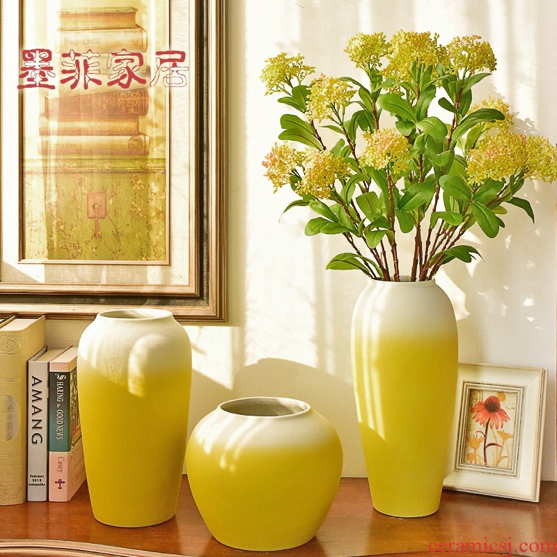 Murphy's new Chinese style ceramic vase simulation flower art hydroponic flower arranging, contemporary sitting room porch TV decorative furnishing articles