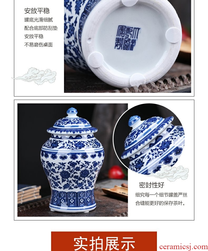 Continuous grain of archaize of modern fashion of jingdezhen ceramic creative furnishing articles fashionable Chinese style household small blue and white