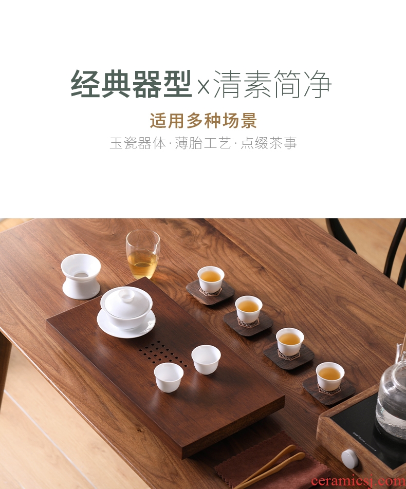 The high childe household kunfu tea cups white porcelain jade porcelain sample tea cup, master cup ceramic tea cup bowl, pure white